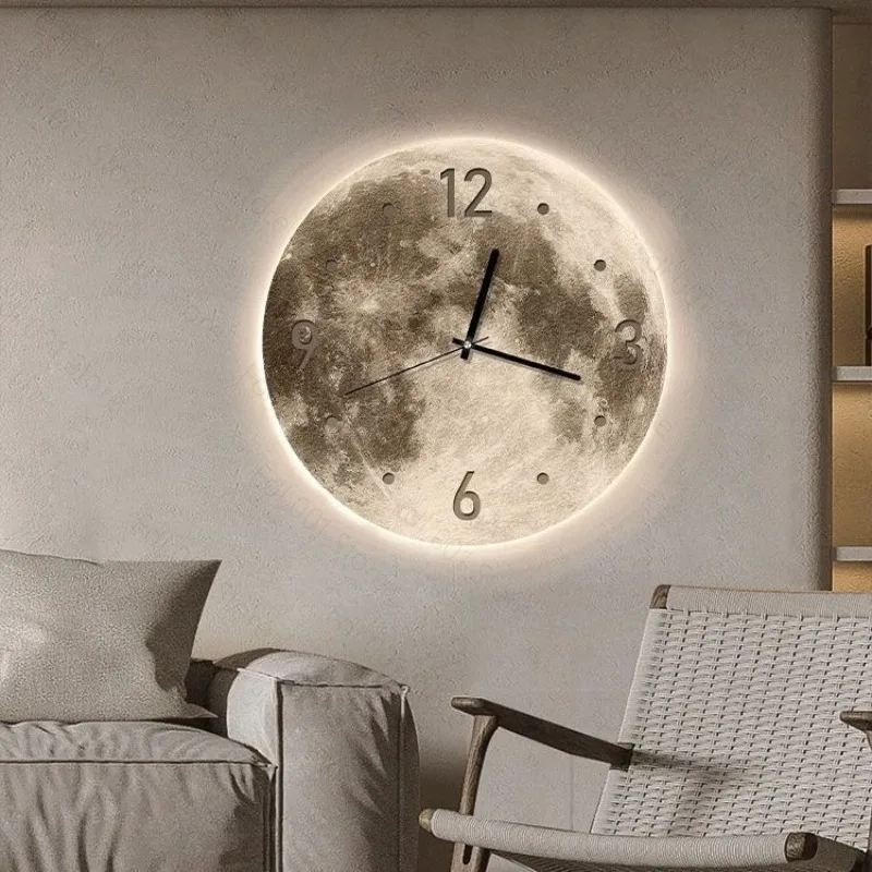 High Sense Clock Wall Clock Living Room Home Fashion Internet Celebrity Decoration Painting Wall Creative Clock Wall Lamp