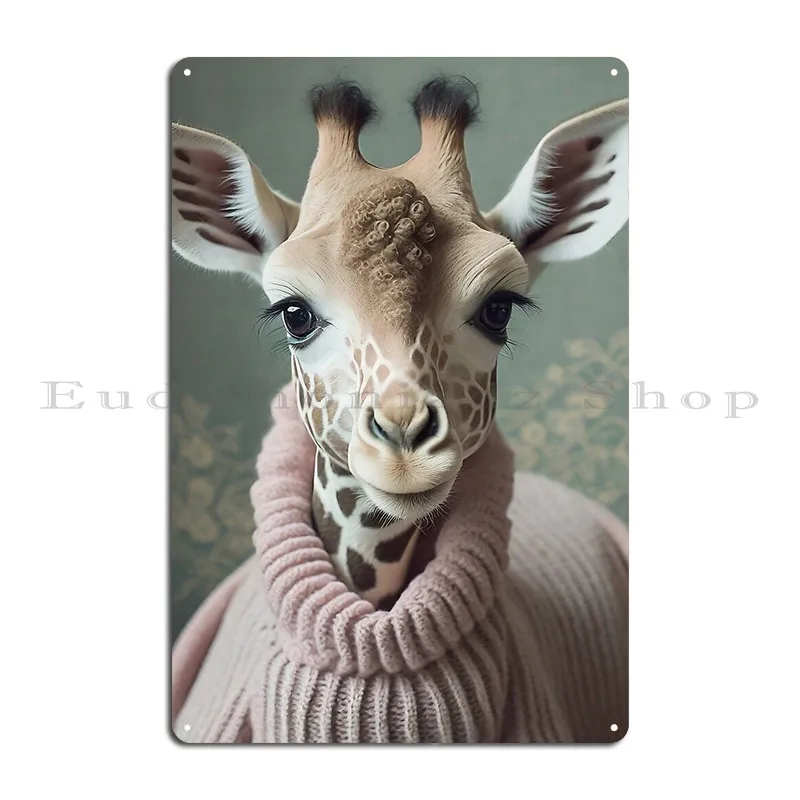 الزرافة لطيف الحيوان الأطفال الطفل الحيوانات لوحة معدنية اللوحات تخصيص خلق جدار ديكور شخصية تين تسجيل ملصق #2