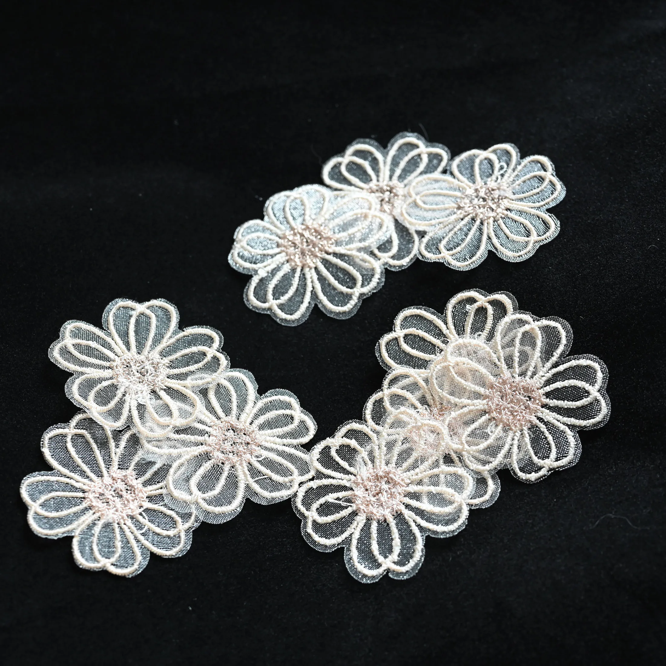10 teil/los Fee organza blume Patches für Kleidung nähen auf parches Applique nähen auf parches Dekoration Abzeichen – Detail 10