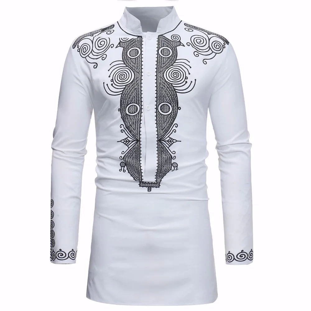 

African Dashiki Shirt Men 2024 Spring Autumn New Stand Collar Long Sleeve Shirt Men Casual African Clothing Camisas Para Hombre