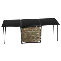 Tactical Field Office Mobile Table Outdoor Camping Portable Desk Foldable Bivouac Tables 3.0 with Storage Bag Large Capacity 5kg