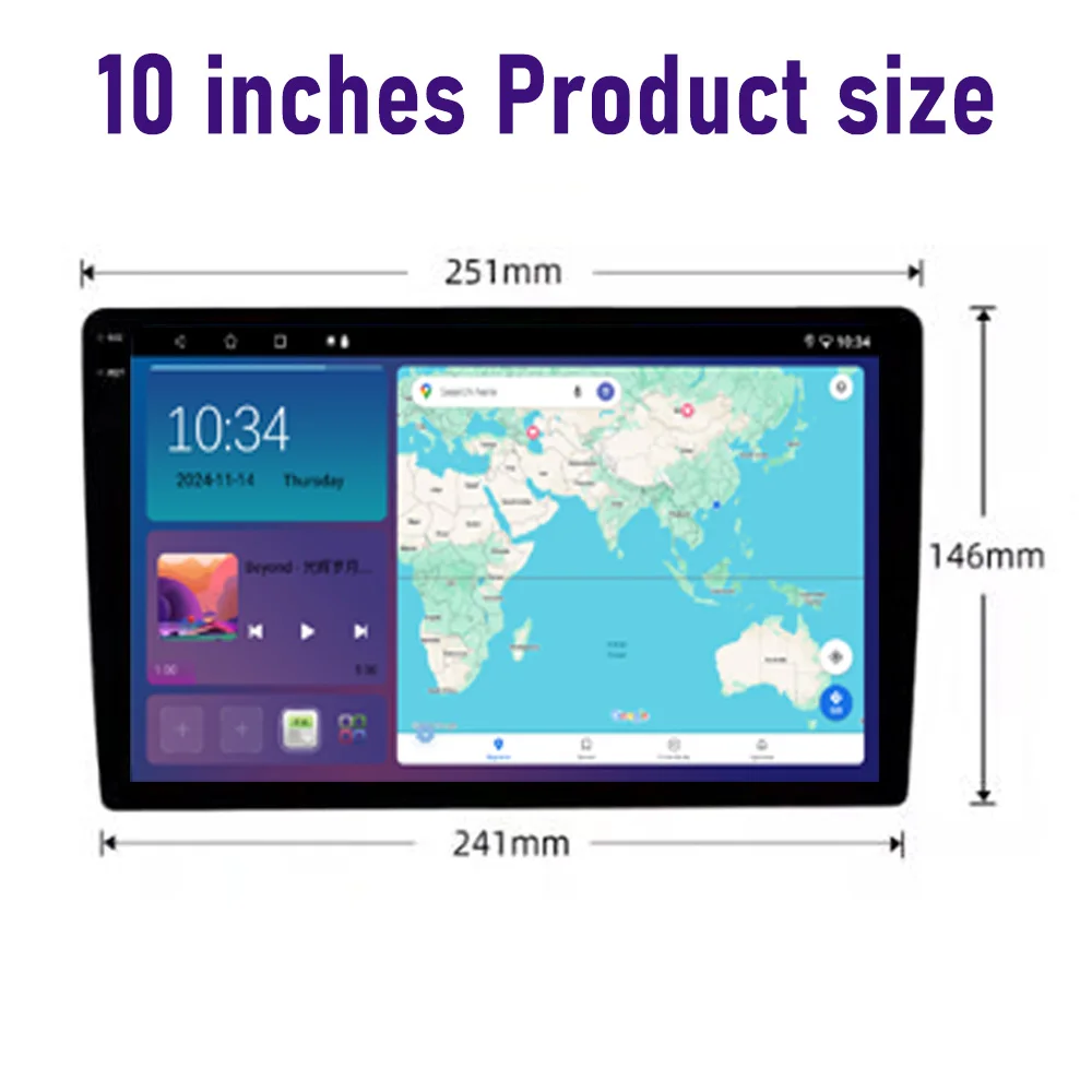 10 "2 الدين راديو السيارة العام اللاسلكي أبل Carplay أندرويد 15 نظام تحديد المواقع جوجل خريطة عجلة القيادة التحكم نظام ذكي واي فاي 64 جيجابايت