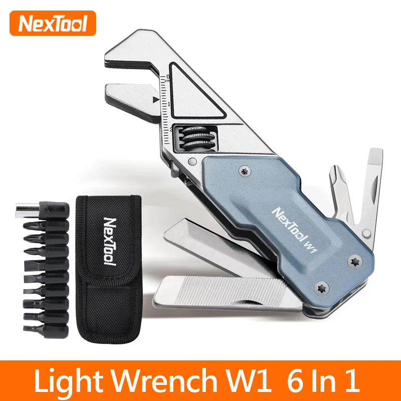 NexTool Wrench W1 Multitool Adjustable Wrench 6 In 1 EDC Pocket Tools Folding Screwdriver File Outdoor Cycling Repair Hand Tools