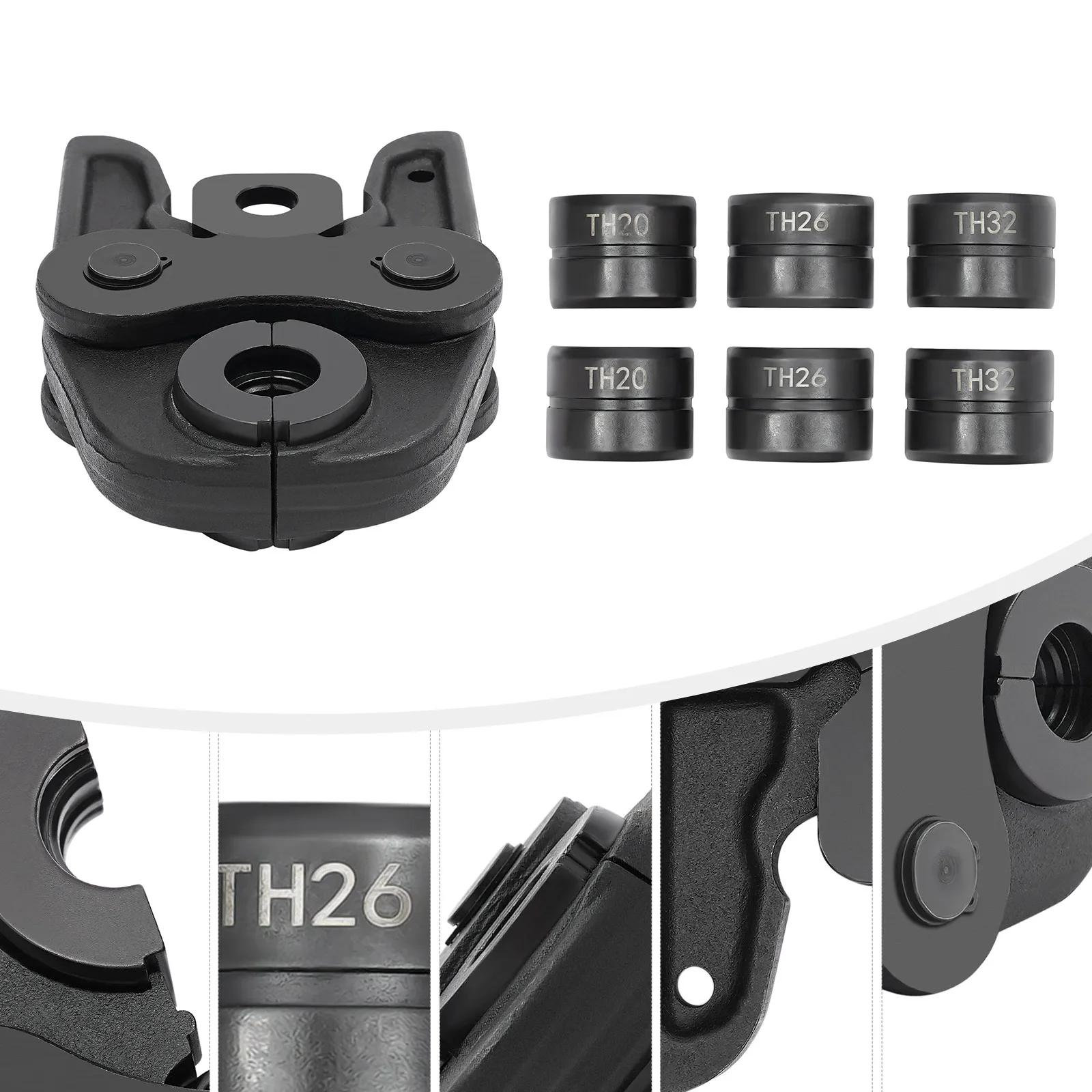 Tagliatubi con ganascia per pressa in acciaio temprato, stampi 4 TH per crimpare tubi PEX, PB, rame, alluminio, leggeri e anticorrosione