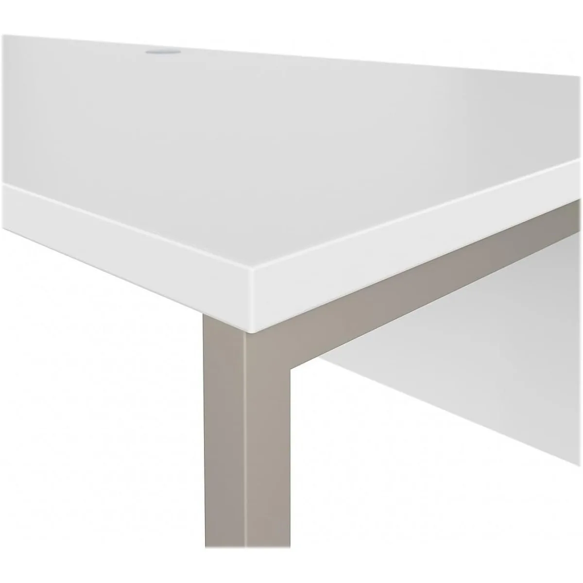 Bush Business Furniture Hybrid 72W x 30D Computer Table Desk with Metal Legs in White