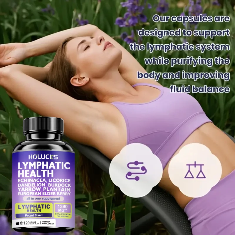 Complete Lymphatic Health 1300mg Supplement, Support Lipedema, Hormone Balance & Natural Detox, Clear Skin, Overall Vitality