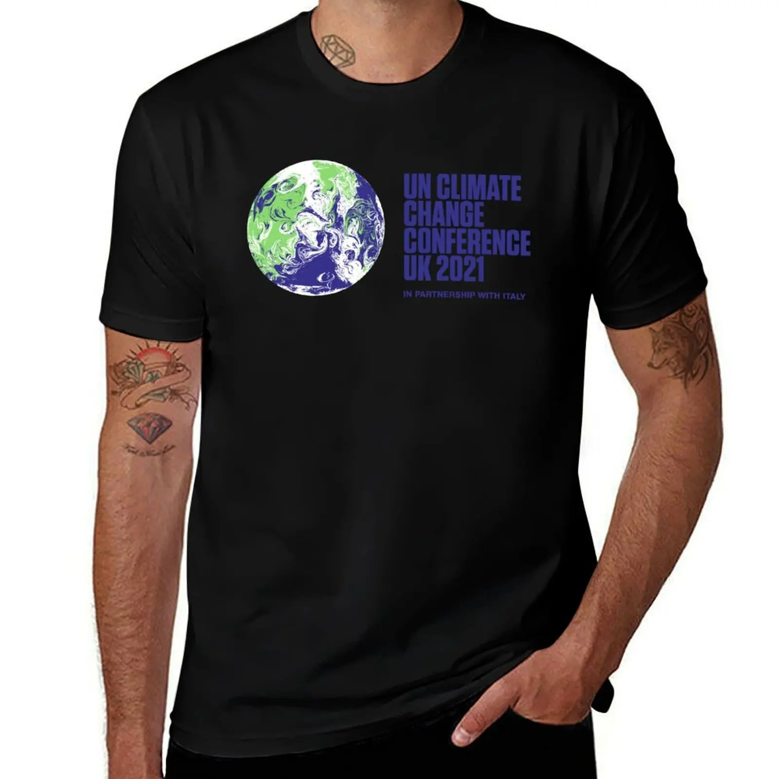COP26 UN Climate Change Conference UK 2021 in Partnership with Italy T-Shirt Casual Loose Daily Wear T-Shirt
