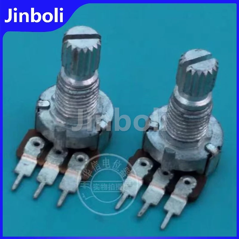 

3PCS RK125N Type Single Potentiometer B100K Handle Length 15MM Long Terminal Pin Length 7MM