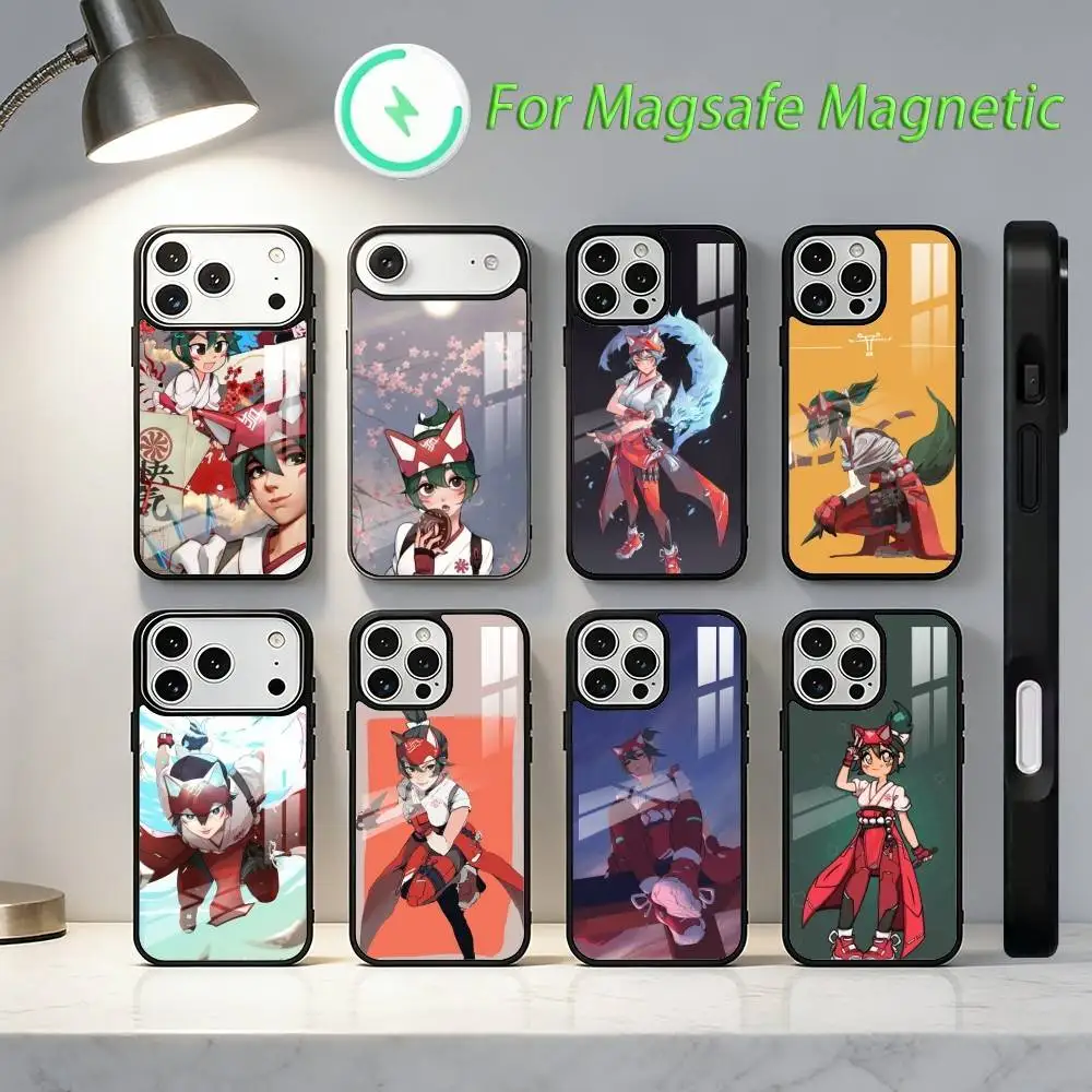 

Game K-Kiriko O-Overwatch Phone Case For iPhone17,16,15,14,13,12,11,Plus,Pro,Max For Magsafe Wireless Charging cover