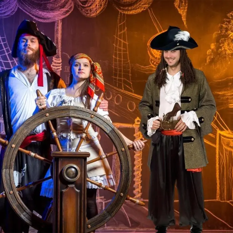 

L5YA Cosplay Pirate Caps For Interactive Pretend Play And Discovery Games Pirate Outfit Costume Accessories