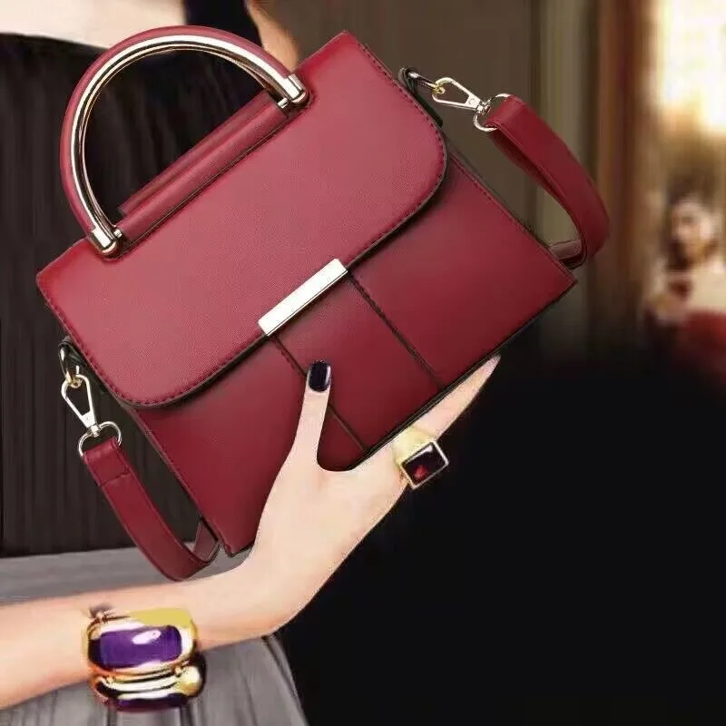 Picture 4: PU leather flip-top hand-held versatile crossbody bag, large-capacity commuter single-shoulder bag for women