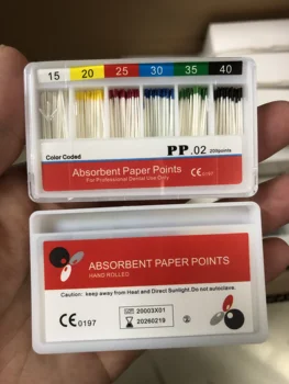 Material dental pontos de papel 02 instrumento endodôntico cônico para canal radicular preparar ferramenta dentista odontologia