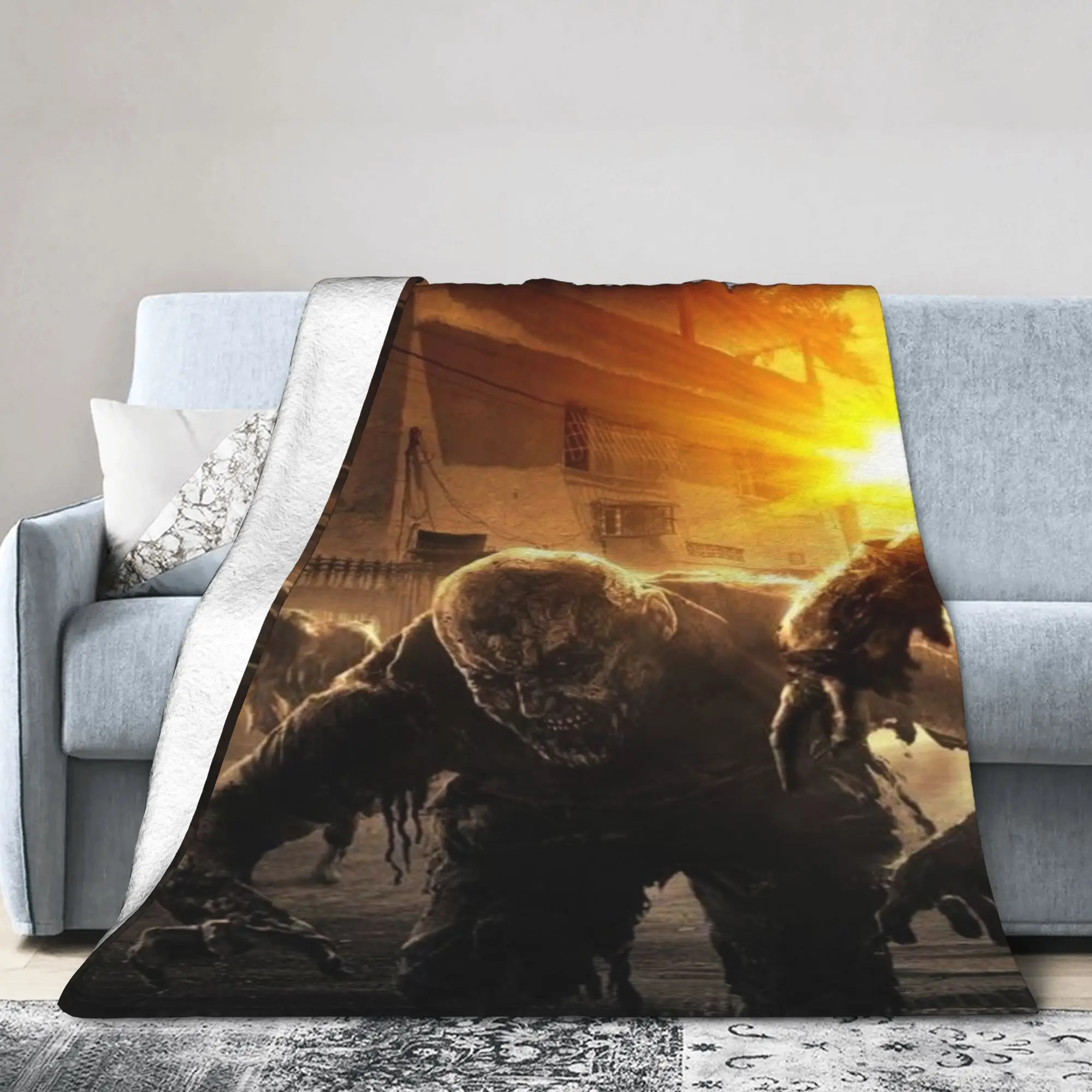 مريحة الموت الخفيفة الوحش لعبة بطانية الملحقات الفراش الزخرفية رمي بطانية مخملية فائقة النعومة للأريكة #1