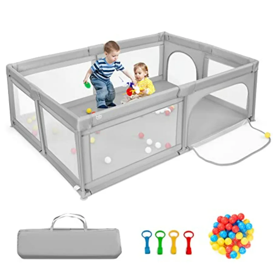 Box per bambini Box da gioco extra large per bambini Indoor Outdoor con palline oceaniche Ventose antiscivolo Manubrio B