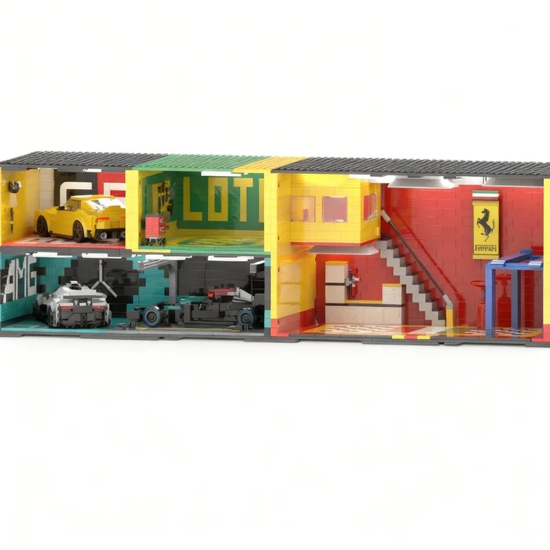 2775pcs MOC City Champions Garage Starter Pack Discount Model Building Blocks Christmas Gift Architecture 3D Birthday Art DIY