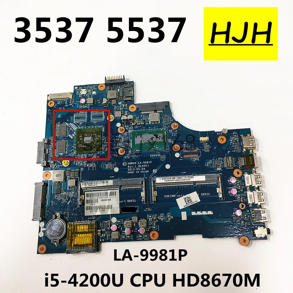 

FOR DELL 15R 3537 5537 Laptop motherboard VBW00 LA-9981P CPU i5-4200U ,HD8670M DDR3 Tested OK