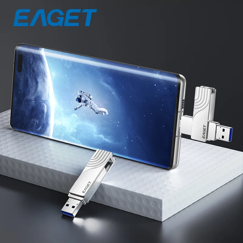 Eaget USB 3.2 OTG Type C Pen Drive 2 in 1 USB Flash Drive 32GB 64GB 128GB 256GB 512GB Customized Metal Pendrive For Macbook PC