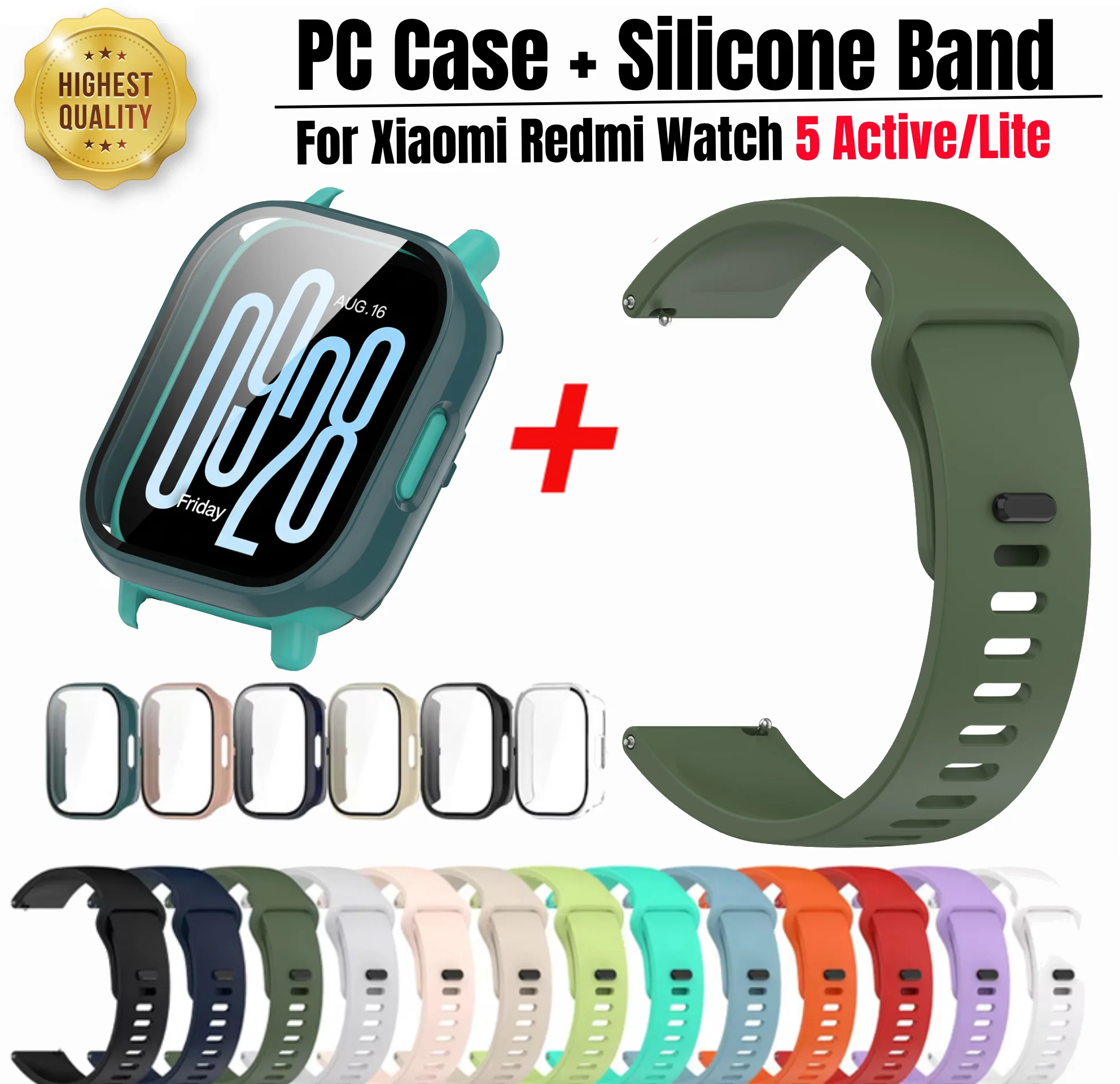 �y�Z�[�����zXiaomi Redmi Watch 5 Active/Lite�p�E�H�b�`�P�[�X+�V���R���o���h �X�}�[�g�E�H�b�`�A�N�Z�T���[ �u���X���b�g correa redmi watch 5 active