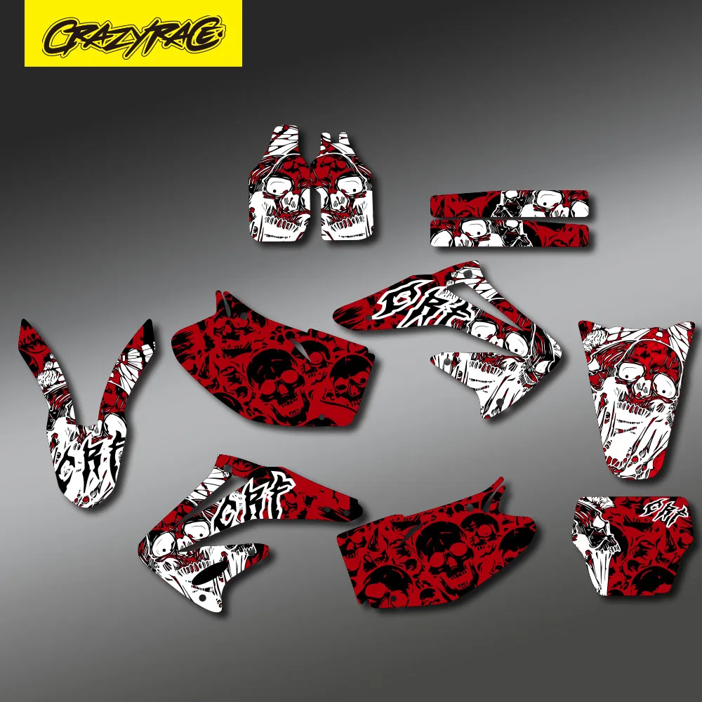 CRAZYRACE Custom Team For Honda CRF450R CRF450 2002 2003 2004 CRF 450 450R CRF 450 R GRAPHICS & BACKGROUNDS DECALS STICKERS Kits