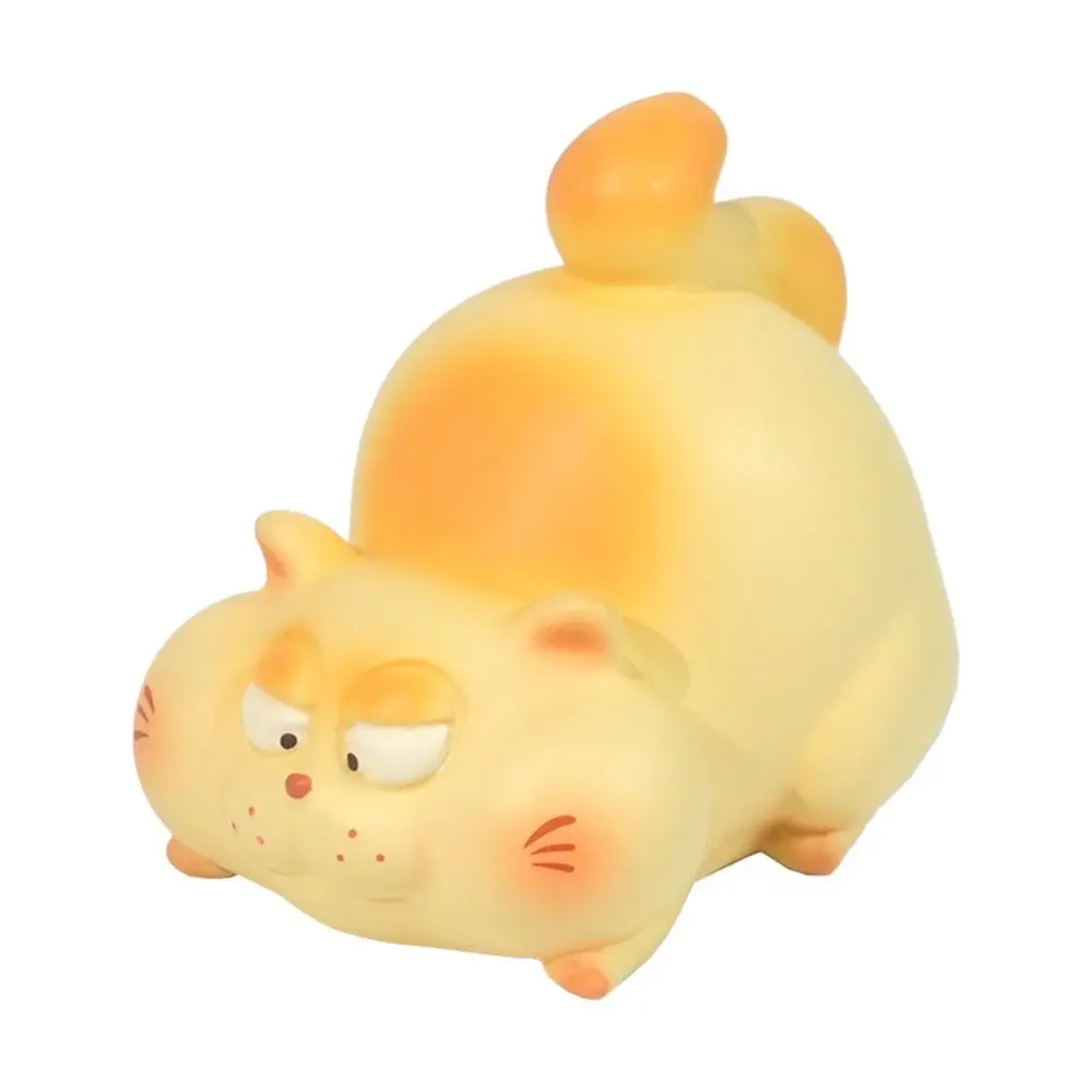 Cartoon Design Cat Monitor Ornament Office Desk Home Decoration Chubby Cat Figure Cute Mini Resin Cat Figurines Micro Landscape