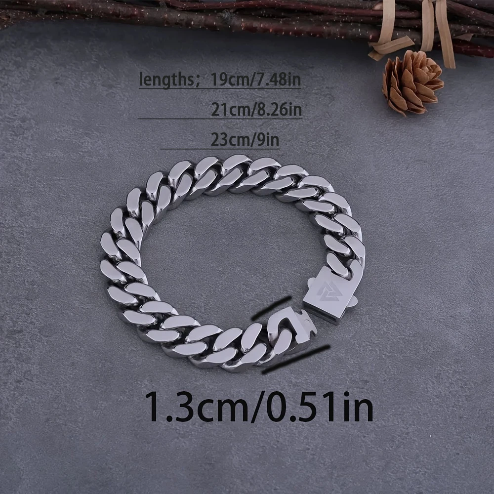 New fashion retro simple punk wind bracelet Europe and the United States trend of Cuban men's stainless steel bracelet
