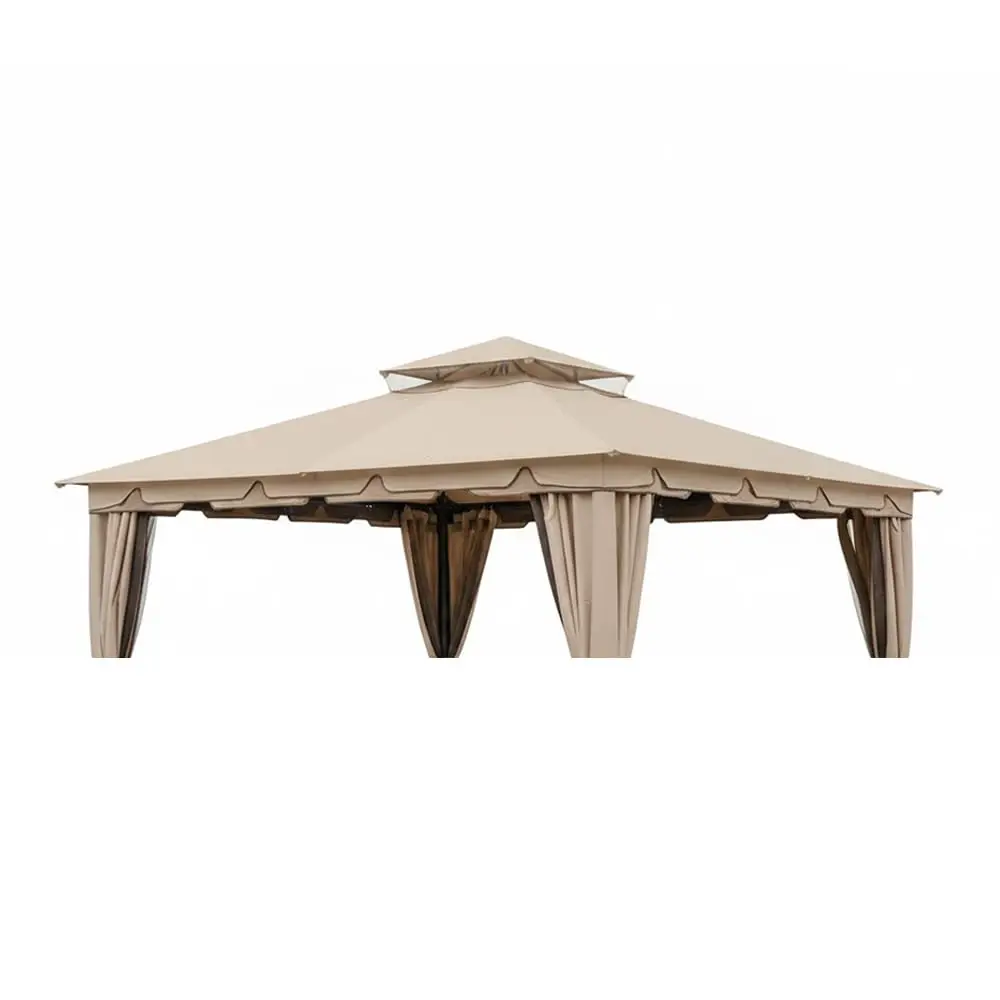 Durable 350 Replacement Canopy Top for 10x12ft Gazebo Beige UV Water Resistant Outdoor Patio Cover, Customized