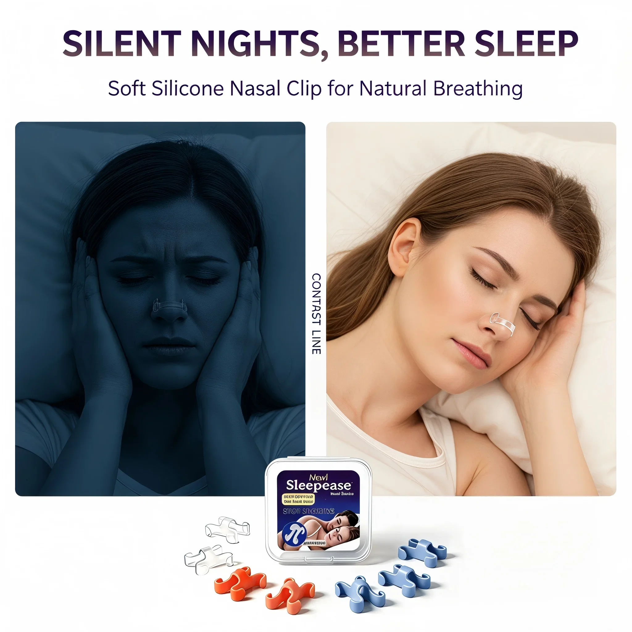 Anti-Snoring Nose Clip Portable Magnetic Silicone Sleep Aid Improve Breathing Anti Apnea Snore Stopper