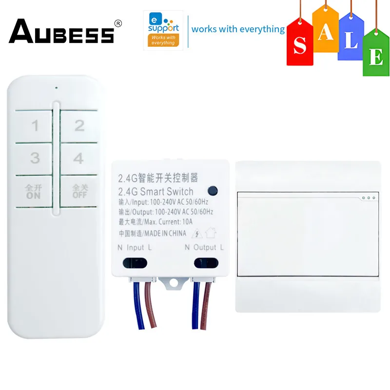 eWeLink Smart Home Remote Switch BASIC-2.4G DIY Smart Switch APP/ WeChat Applet Remote Control Work With Siri Alexa Google Home