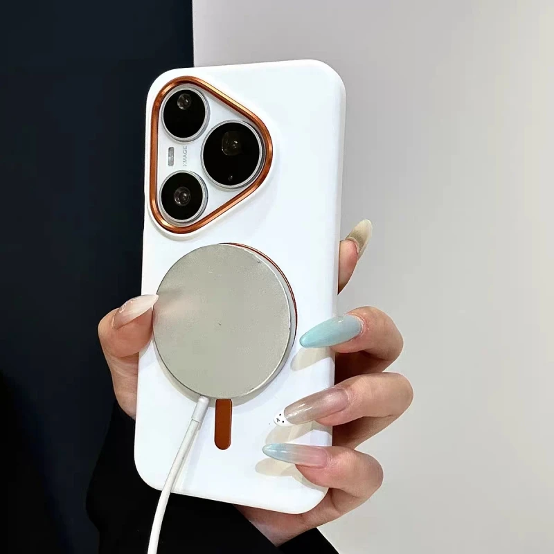 Luxury Matte Frosted PC Magnetic Phone Case For HUAWEI Pura 90S 90 Pro Max 70 80 Pro 70 Ultra Metal Button Drop Protection Cover