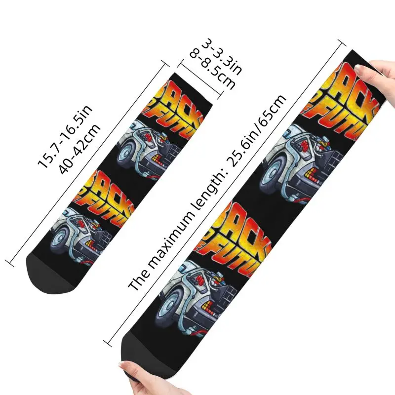 Fashion Back To The Future Socks Women Men Warm 3D Printed Basketball Sports Crew Socks