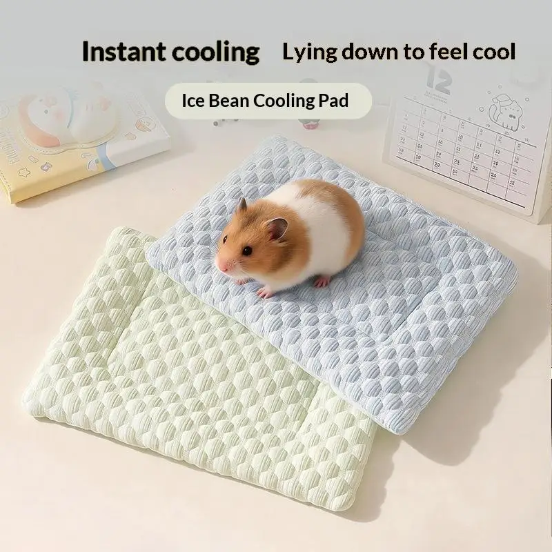 【S】Pet Ice Pad Cool Feeling Mat Breathable Non Slip Summer Dogs Cats Hamsters Small Pets Cool Down Heat Relief Sleeping Nest