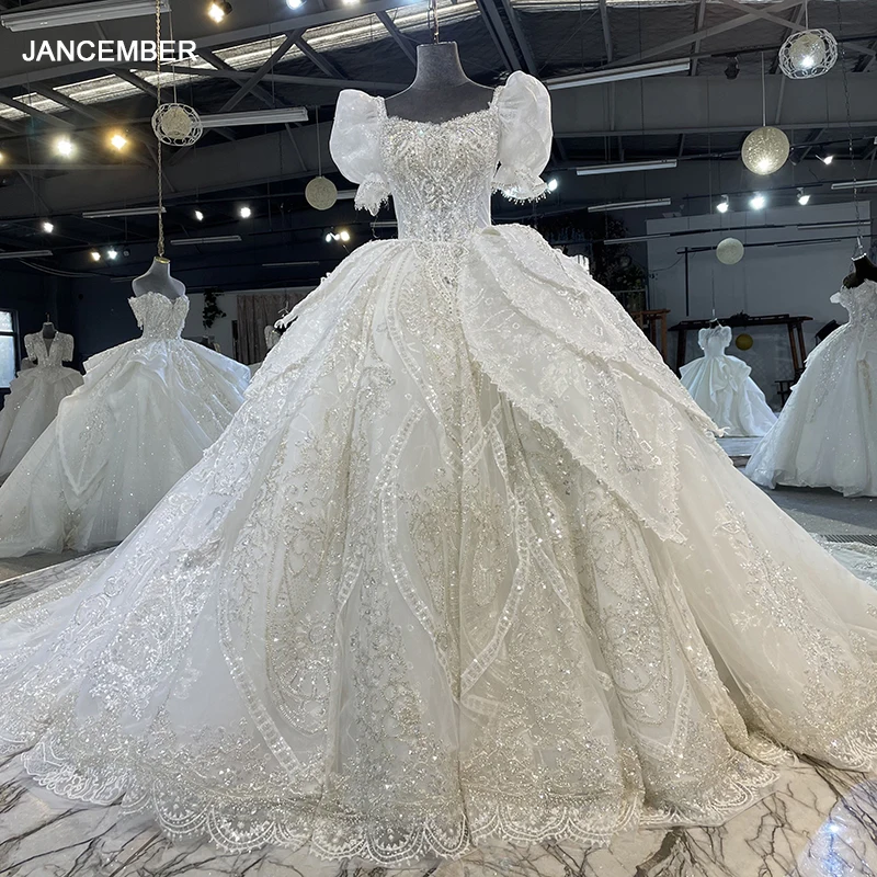 Customized Princess Wedding Dress Ball Gown Square Collar Wedding Dresses For Women Bride Beading MN103 vestidos de novia