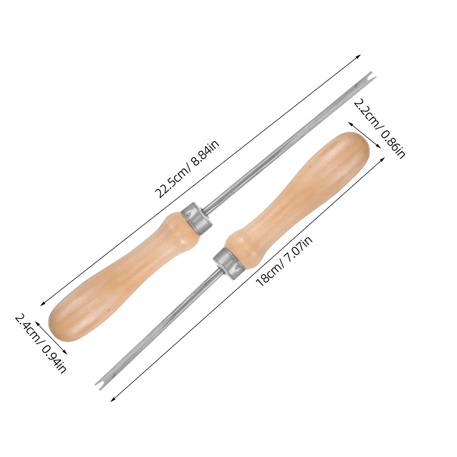 2Pcs Cotton Stuffing Tool Comfortable Wooden Handle DIY Filling Device for Stuffed Animals Crafting Projects Quick Precise