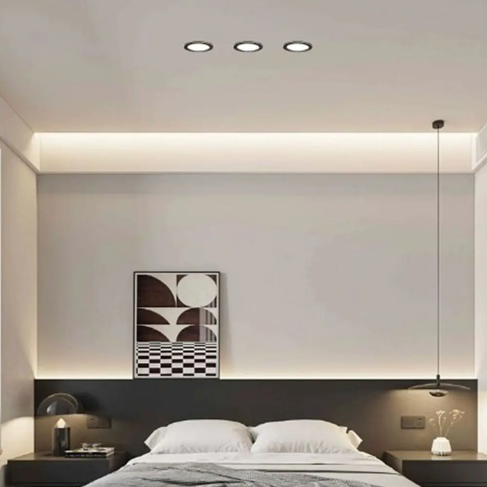 Durable Recessed LED Downlight Spot Light Tricolor Dimmable Down Lights Anti Glare 5W 7W Ceiling Spot Lights Bedroom