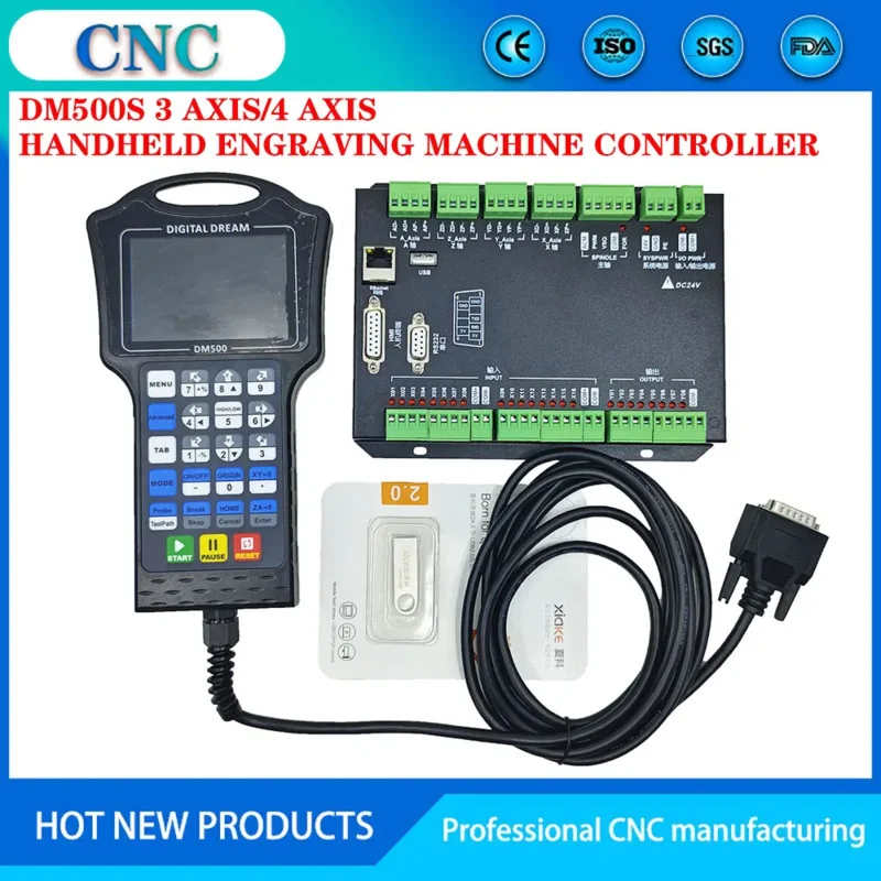 New offline handheld DM500ST3T4 engraving machine controller CNC motion control system 500MHz 1G memory supports standard G code