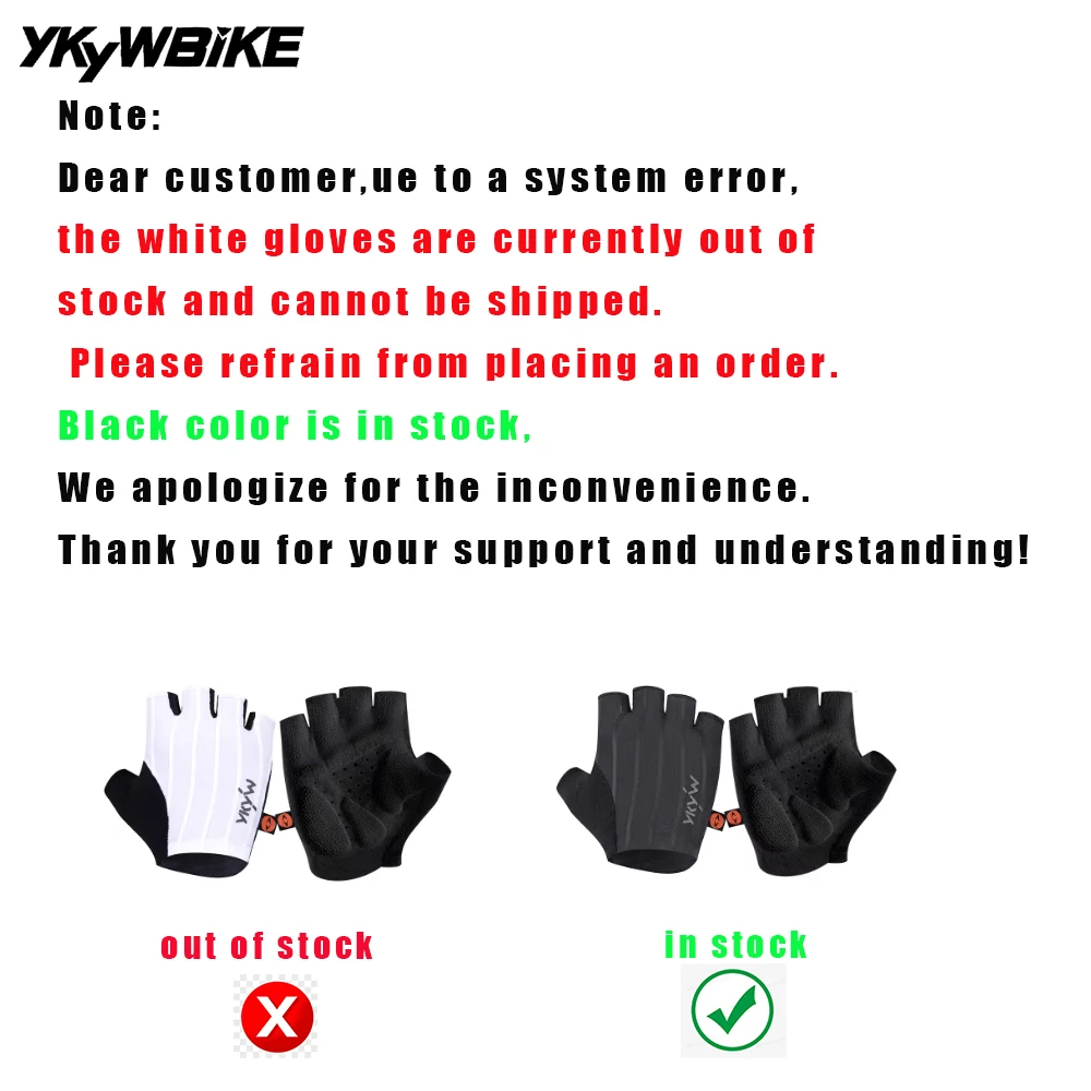 YKYW Sarung Tangan Setengah Jari Bersepeda Antarmuka Elastis Italia Sarung Tangan Olahraga Sepeda Pria Wanita Sejuk Antiselip Penyerap Guncangan