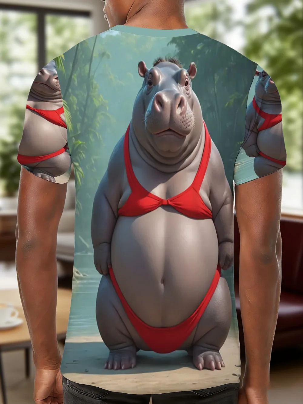 Fun Animal Pattern 3D Printed Sport Quick-dry Breatha Men T-shirt Outdoor Street Casual Party Role-playing Parent-child Wear Top