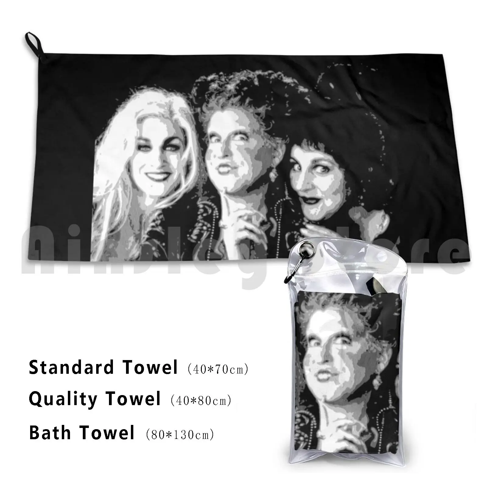 : Sanderson Sisters Bath Towel Beach Cushion Pop Art Pop Culture Sanderson Sisters