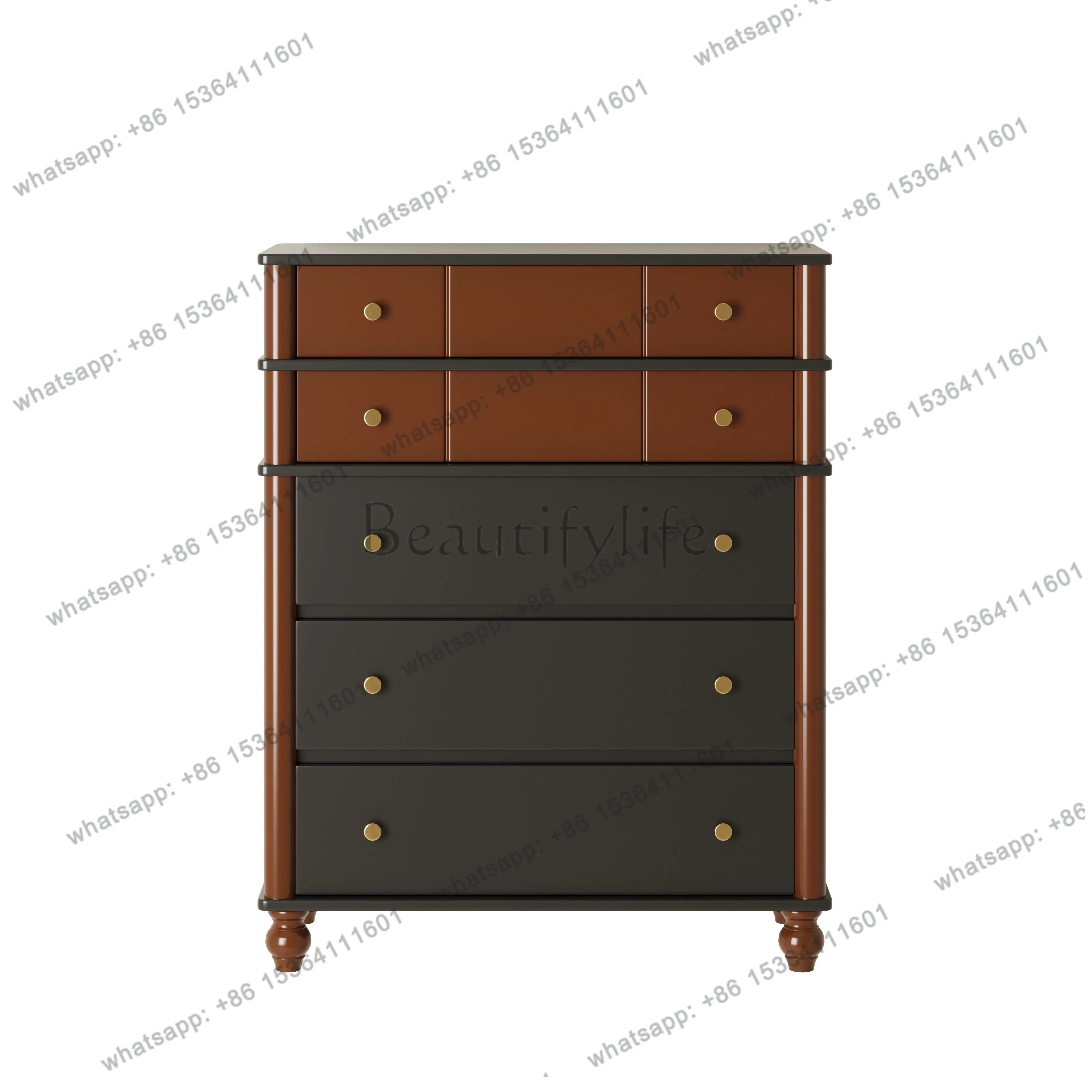

Retro seven bucket American style home locker living room bedroom wall cabinet