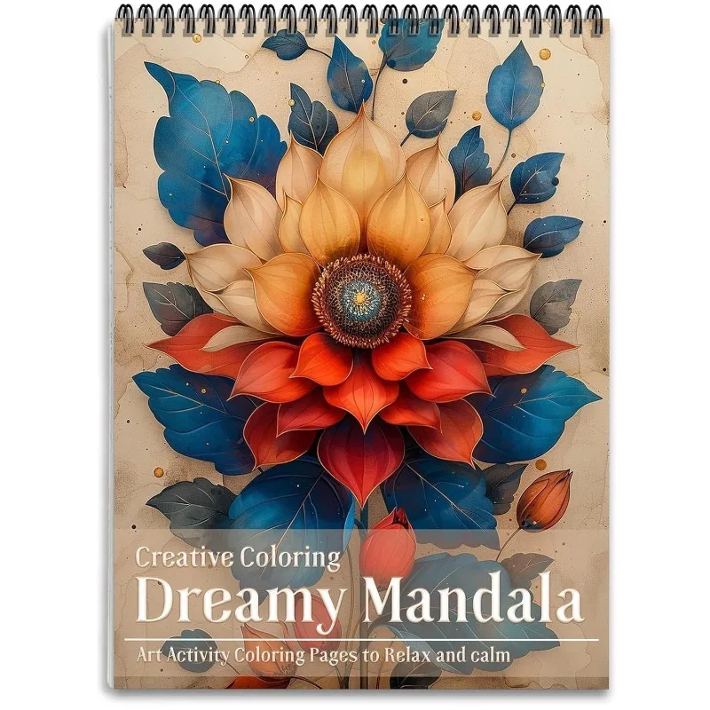 Mandala Painting Book Plant and Flower Patterns, Coloring Book 60 Pages, Relaxing and Stress Relieving Coloring Book