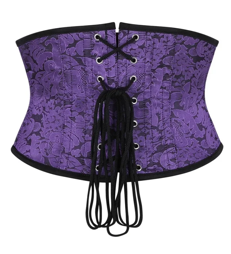

Готический корсет в стиле стимпанк для женщин, фиолетовый винтажный корсет под грудью со шнуровкой на талии Cincher для похудения, формирователь тела, костюм для вечеринки