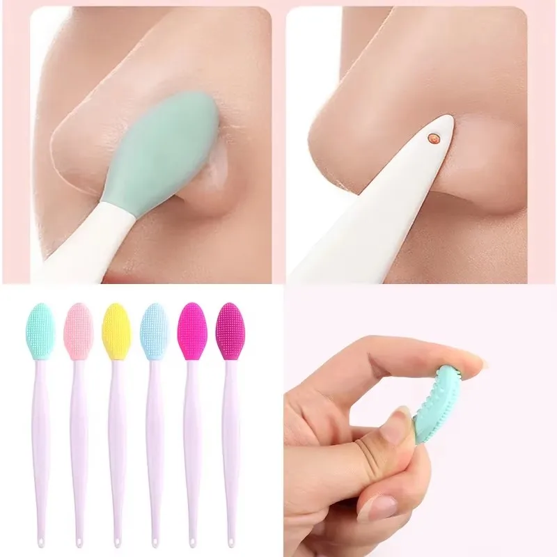 1/2/4PCS  Beauty Skin Care Wash Face Silicone Brush Exfoliating Nose Clean Blackhead Removal Brushes Tools With Replacement Head