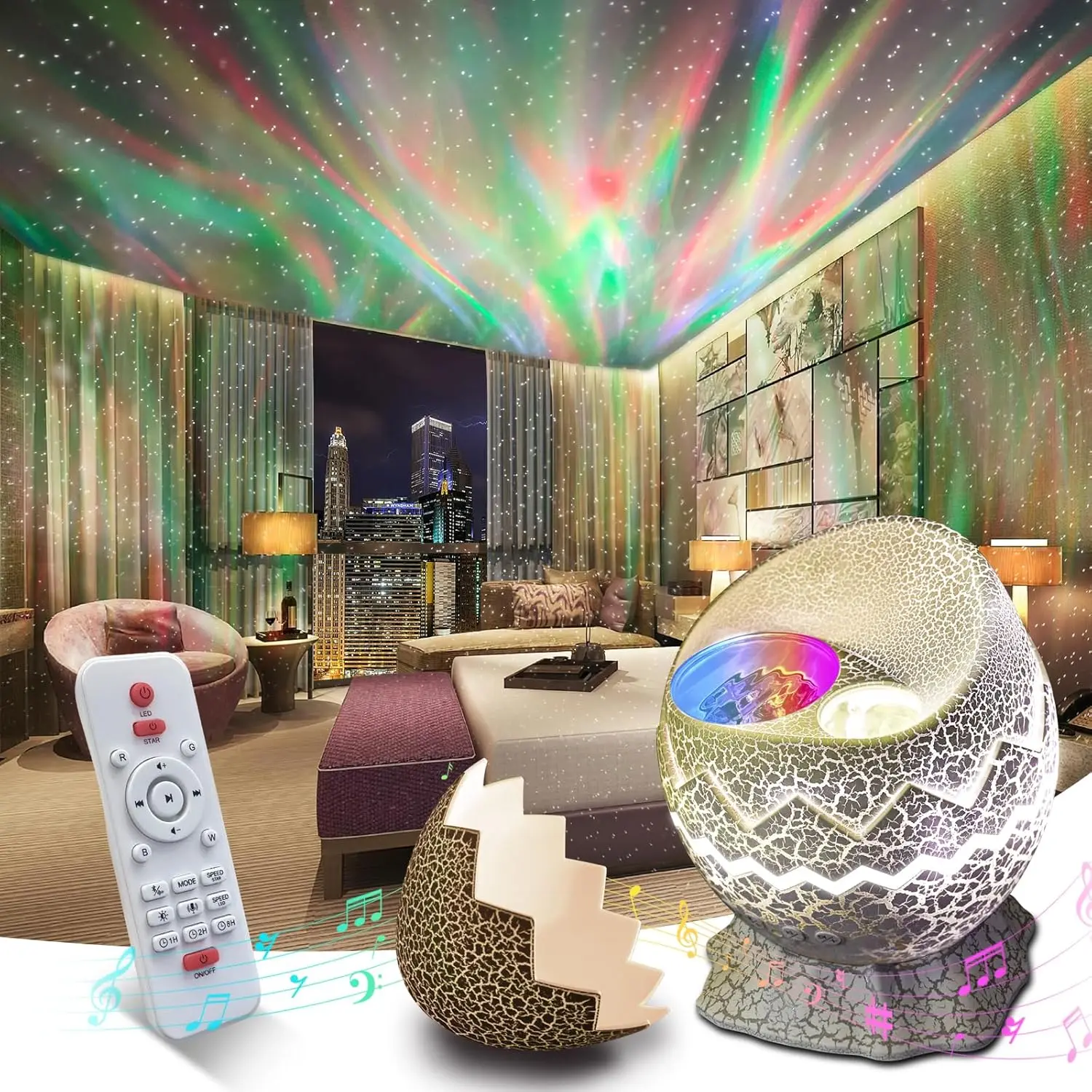 

Galaxy Star Projector with Bluetooth Speaker, White Noise, and Remote Control for Bedroom Decor and Gifts