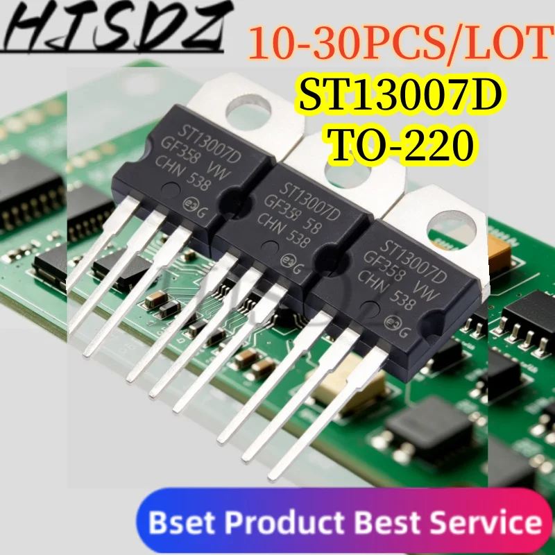 【10-30PCS/LOT】 ST13007D TO-220 ST13007 13007D NPN Power Transistor