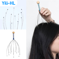 Head Scalp Massager Octopus Scratcher with 12 Claws Metal Instrument Head Hair Scratching Relaxation Tools Relax Massage Stick