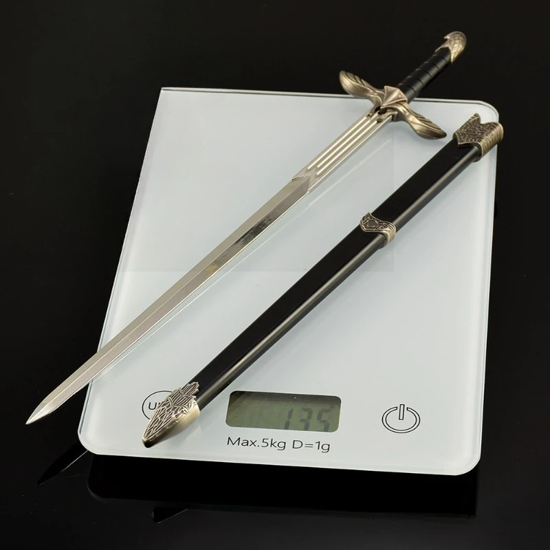 30 cm/11.8 pollici Assassin's Creed Medievale Spada Cosplay Periferiche di Gioco Katana Arma Puntelli Ornamenti In Metallo Display Giocattolo Da Collezione