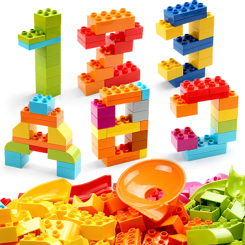 1000g Marble Race Run DIY Bricks Big Size Classic Basic Building Blocks Large Particle Complementary Parts for Bricks Toy Gift