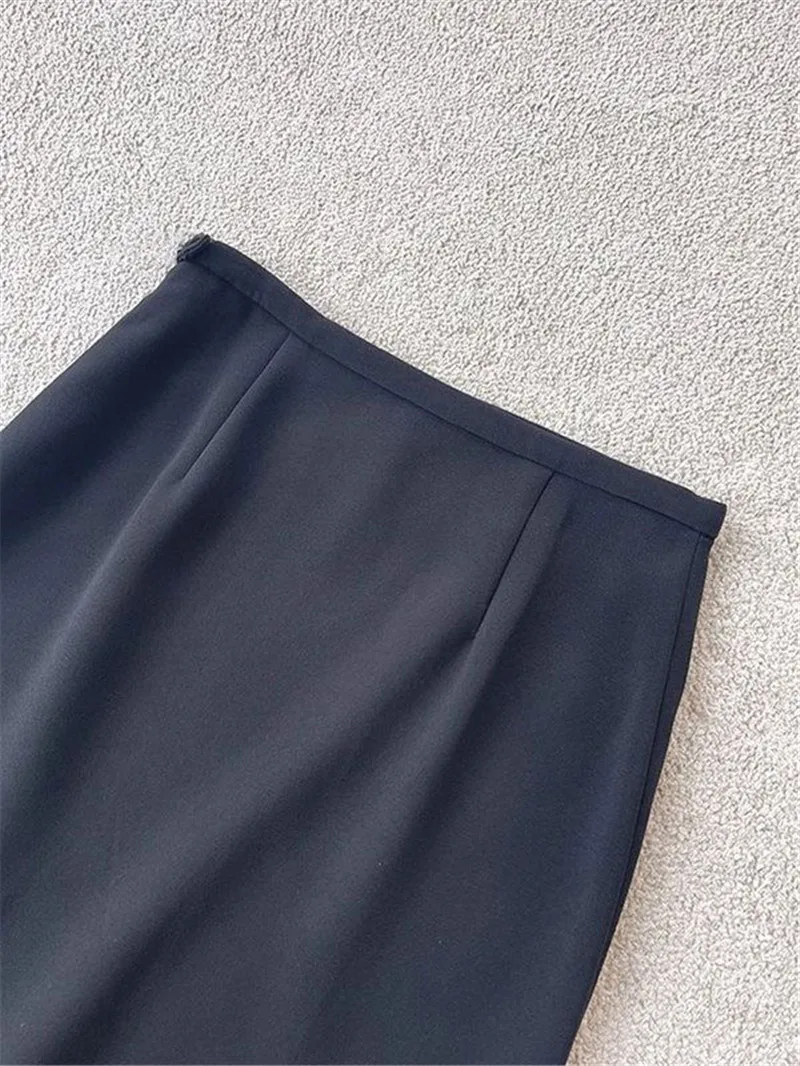 New Summer Autumn Office Lady Skirt Women Fashion Side Split High Waist Midi Pencil Skirts Solid Color Elegant Jupe Clothing