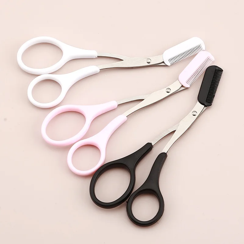 MB Eyebrow Trimmer Scissor with Comb Facial Eyelash Hair Removal Grooming Shaping Eyebrow Shaver Cosmetic Makeup Accessories New