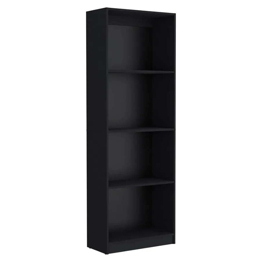 Black Office Bookcase Storage Shelving Unit Benzoni